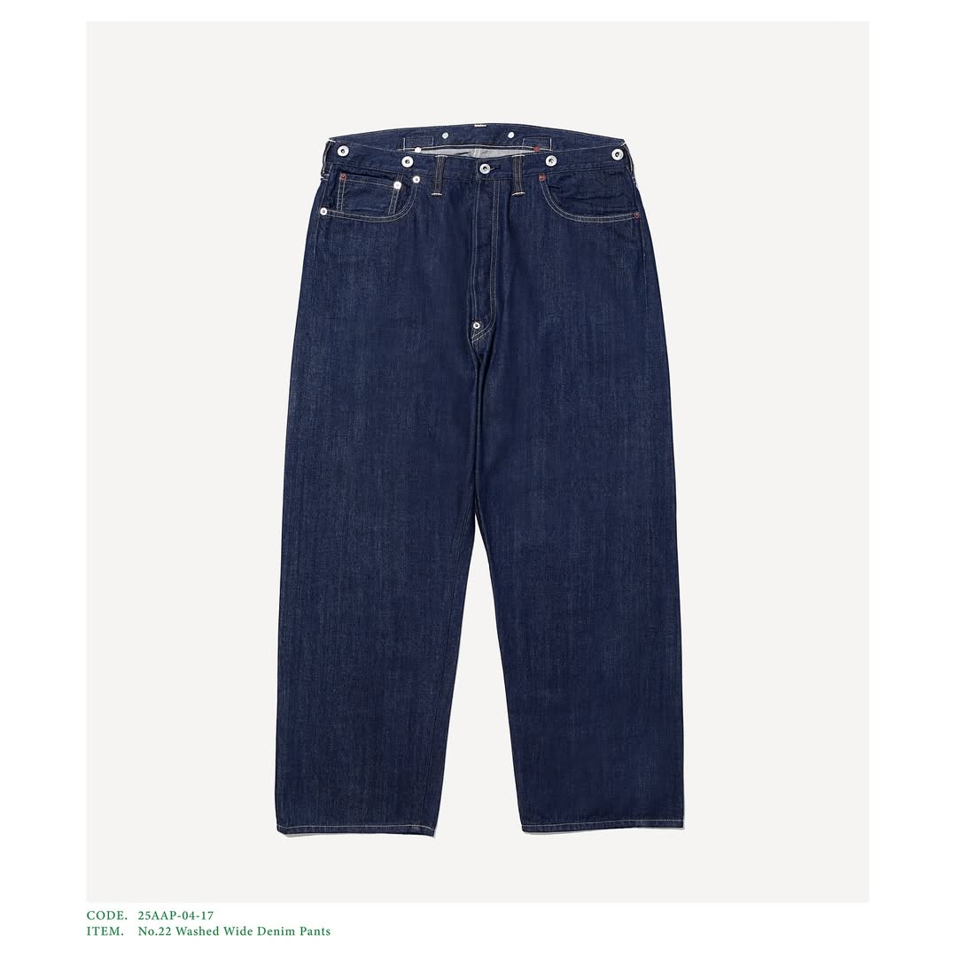A.PRESSE 25AW No.22 Washed Wide Denim Pants